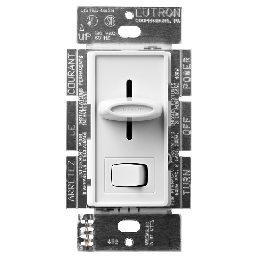 Lutron Skylark Single-Pole/3-Way White Slide Light Dimmer ...