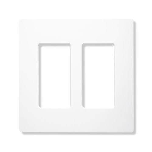 Lutron Claro 2Gang White Double Decorator Screwless Standard Wall