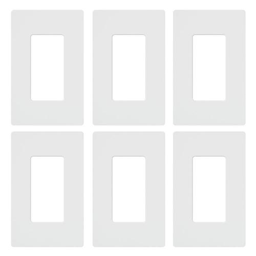 Lutron Claro 1Gang 6Pack White Single Decorator Screwless Standard