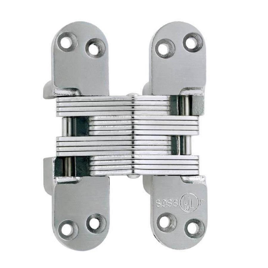 SOSS 418 45/8in Satin Chrome Mortise Concealed Door Hinge in the Door