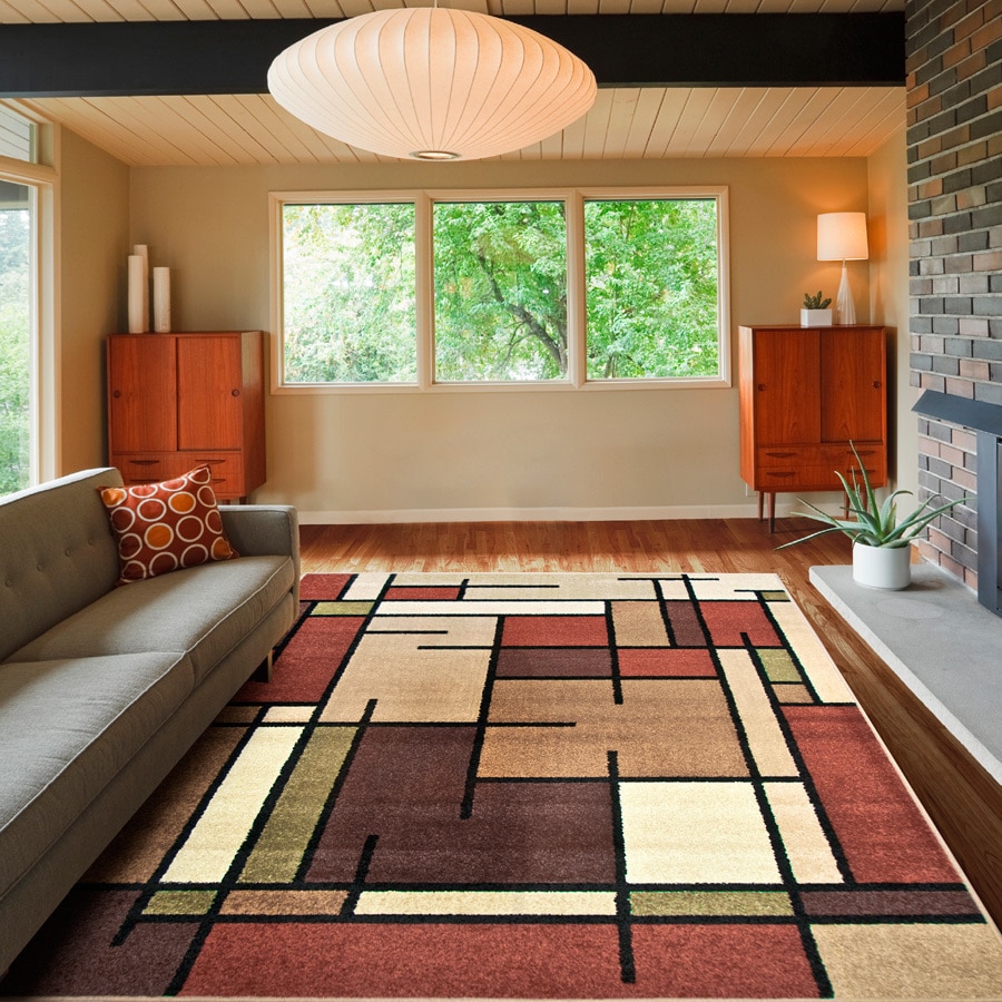 allen + roth Addington Brown/Tan Indoor Area Rug (Common: 8 x 10 ...