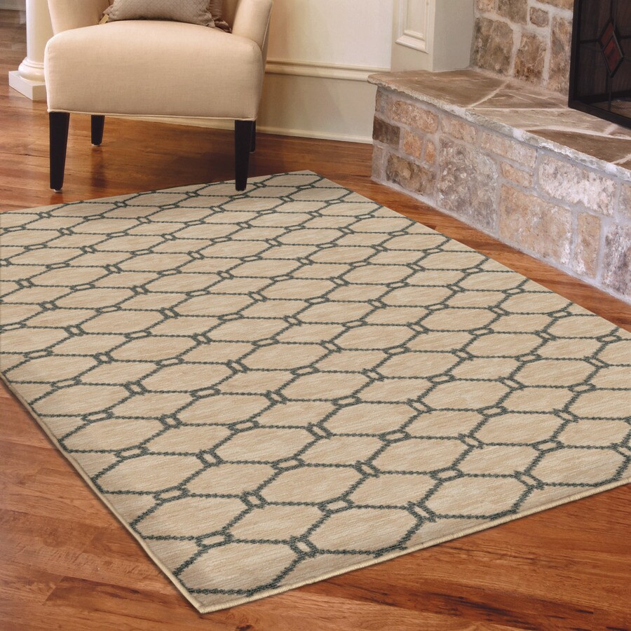 allen + roth Collingtree 4 x 6 Cream/Beige/Almond Geometric Area Rug at ...