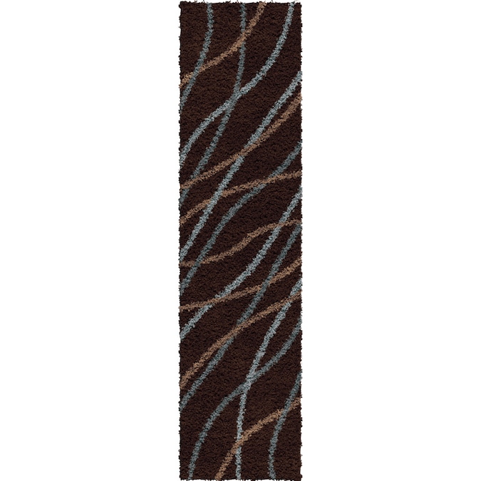 Orian Rugs Liberty 2 x 8 Chocolate Indoor Stripe MidCentury Modern Runner in the Rugs