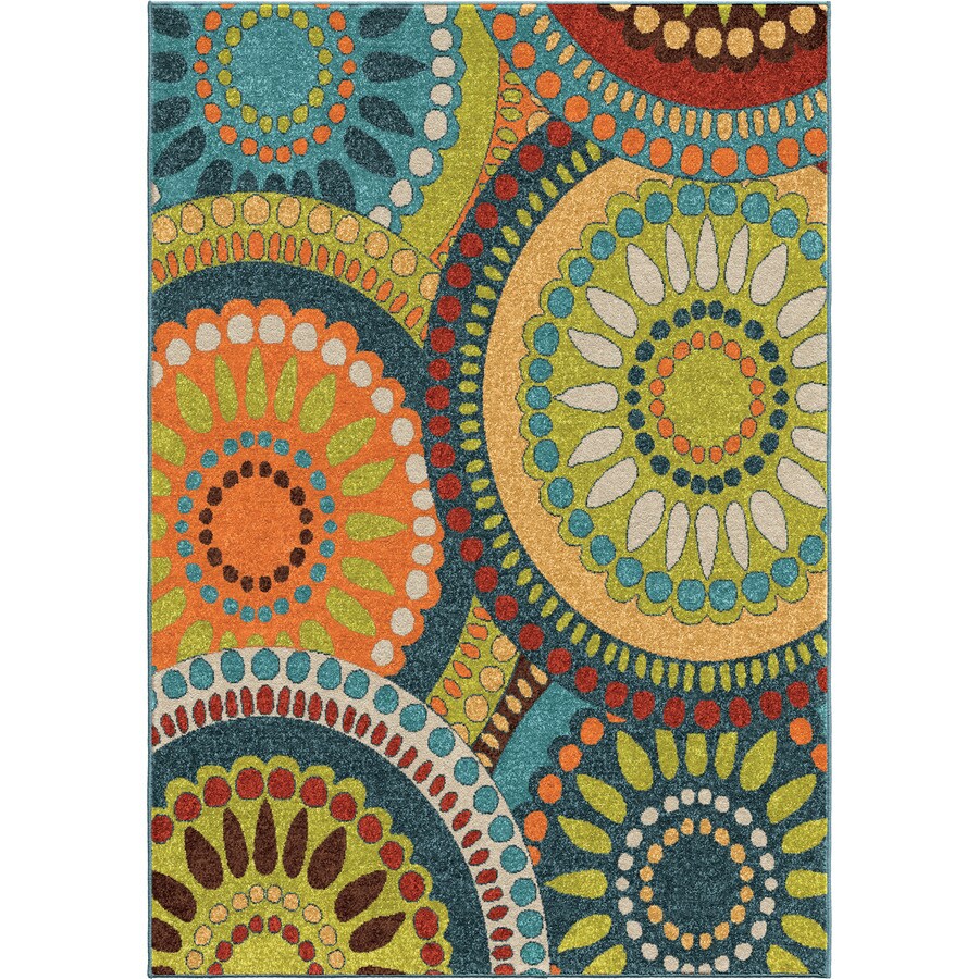 Orian Rugs Pinwheel Green Indoor/Outdoor Novelty Area Rug ...