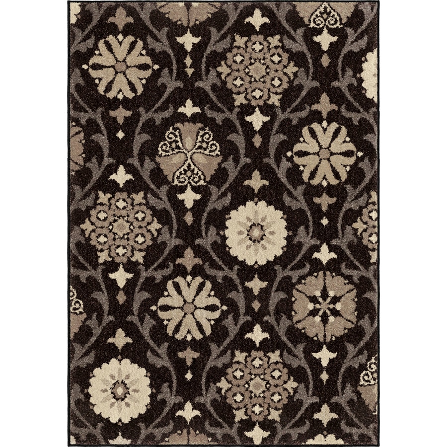 Orian Rugs American Classics Black Rectangular Indoor Machine Orian Rugs American Classics Black Rectangular Indoor Machine Made Nature Area Rug Common