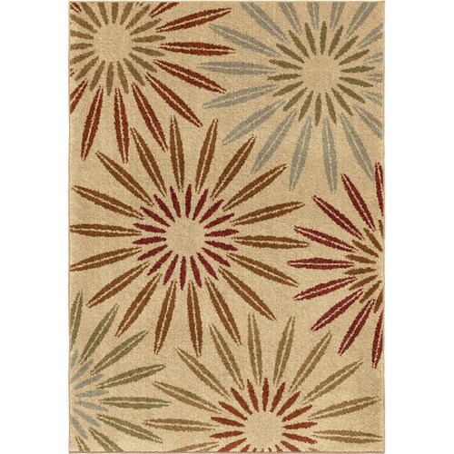 Orian Rugs Anchorage 5 x 8 Ivory Indoor Floral/Botanical Coastal Area