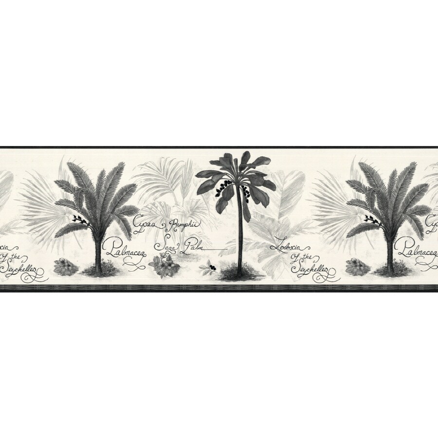 Sunworthy 101/4" Black And White Style Prepasted Wallpaper Border in