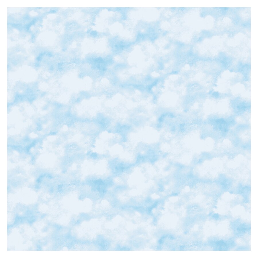 allen + roth LW1341681 Blue Pastel Fluffy Clouds Wallpaper
