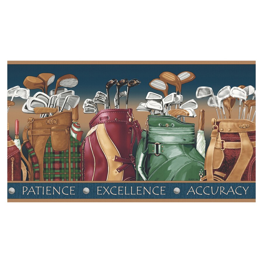 allen + roth LW1341081 10-1/4" Jewel Tone Golf Bag Prepasted Wallpaper Border