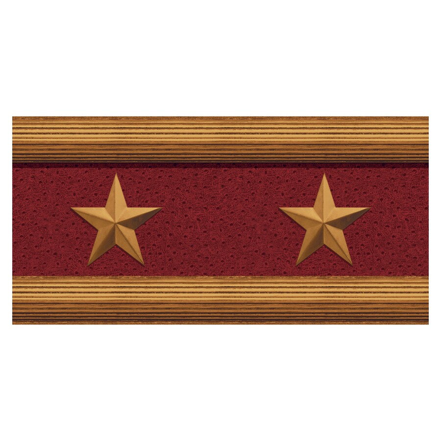 allen + roth LW1340370 10-1/4" Stars On Leather Prepasted Wallpaper Border