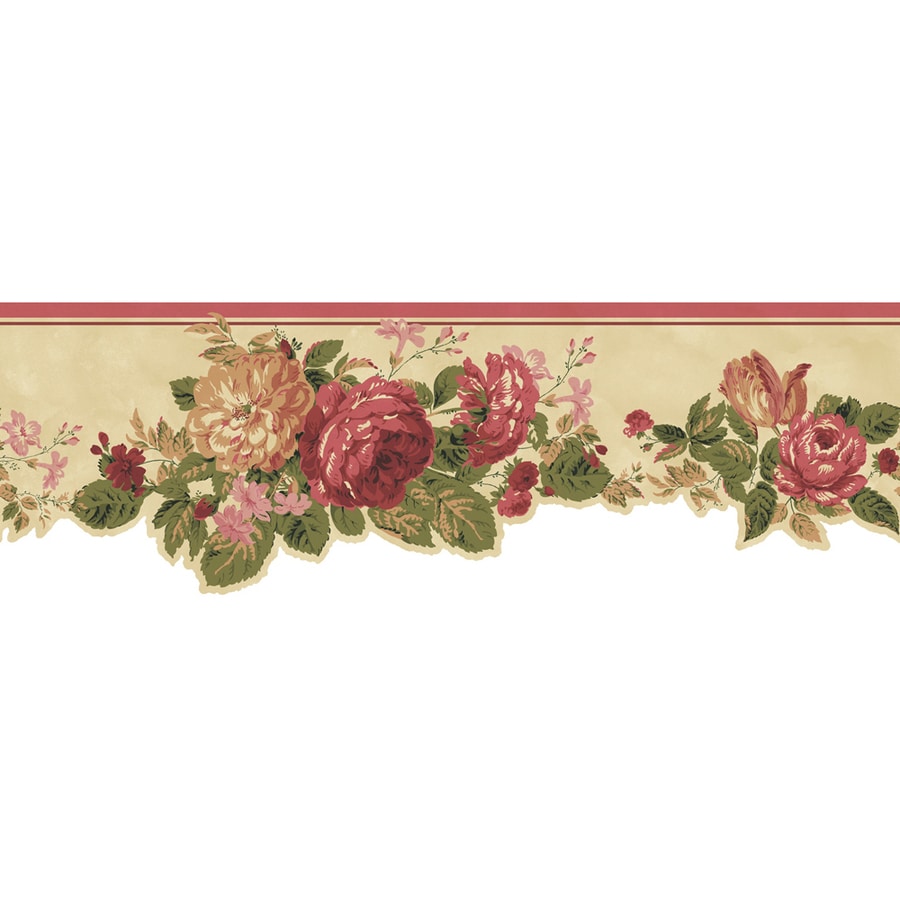 Allen roth 65 in Red Prepasted Wallpaper Border at