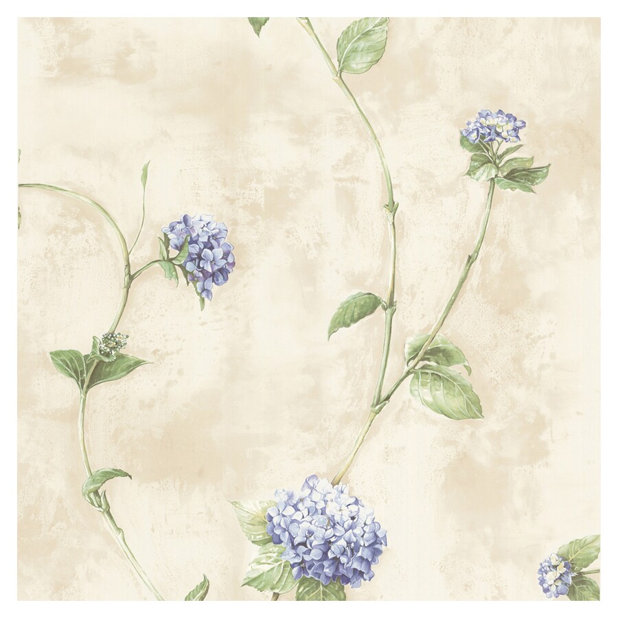 allen + roth LW1341123 Blue Hydrangea Trail Wallpaper