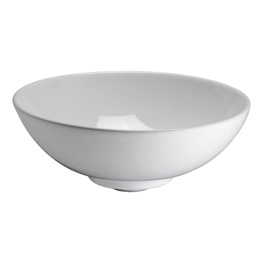 Barclay White Fire Clay Vessel Round Bathroom Sink at ...
