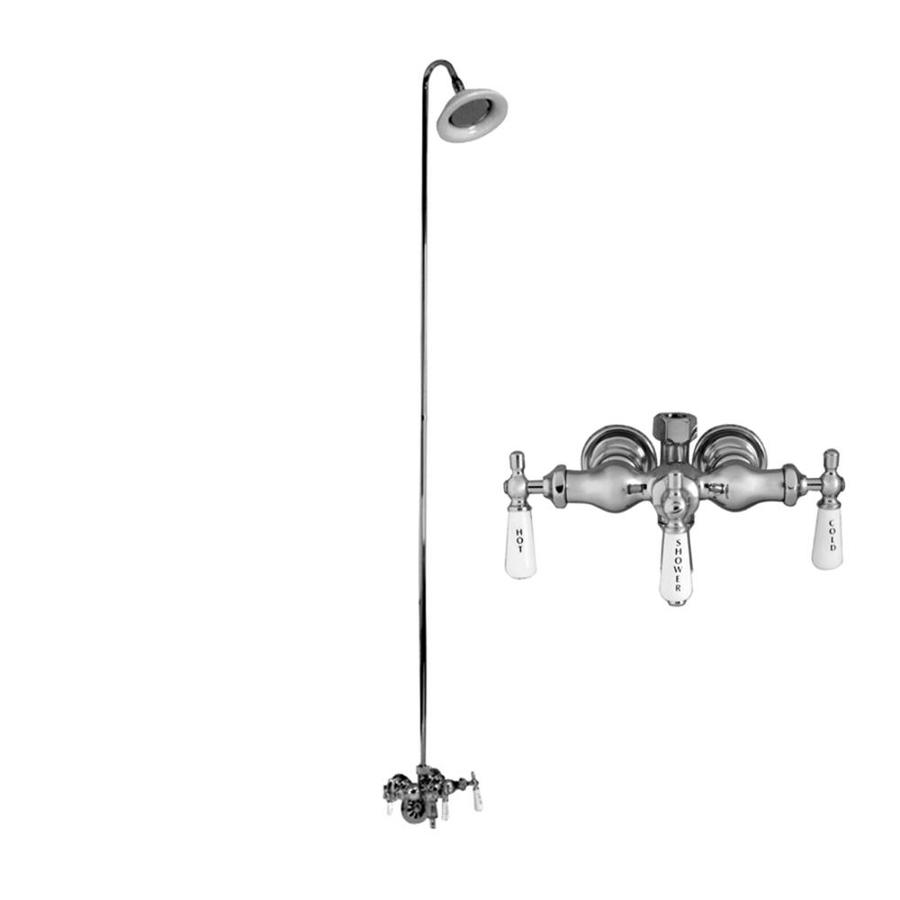 Barclay Brilliant Polished Chrome 3 Handle Bathtub and Shower Faucet with Single Function Showerhead