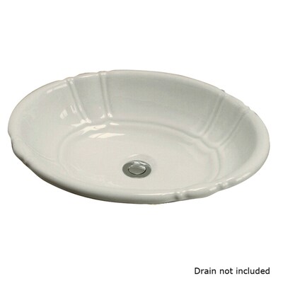 Sienna Bisque Drop In Oval Bathroom Sink With Overflow Drain