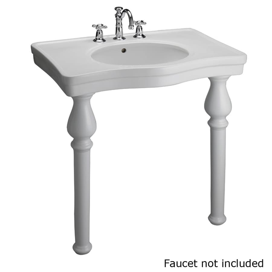 Shop Barclay White WallMount Rectangular Bathroom Sink with Overflow at Lowes.com