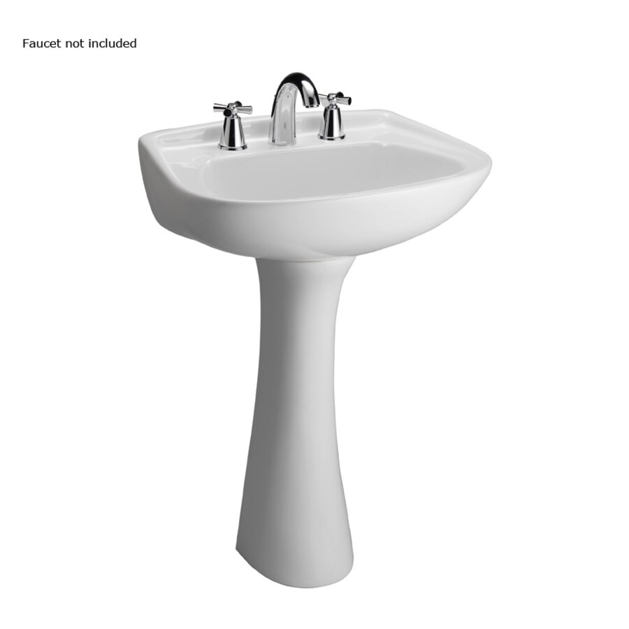 Shop Barclay Hartford 34.12in H White Vitreous China Pedestal Sink at Lowes.com