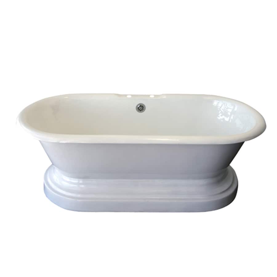 Barclay 67.75-in White Cast Iron Oval Center Drain ...