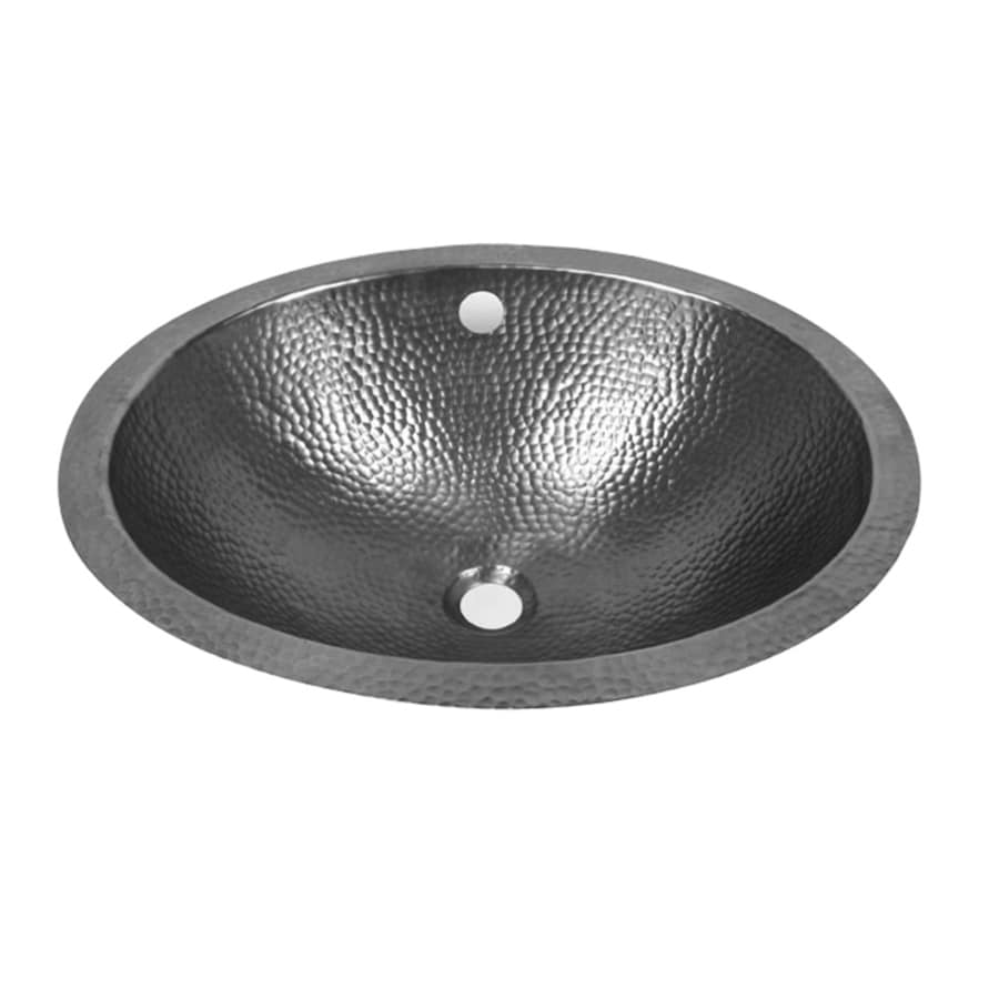 Barclay Hammered Pewter Copper Undermount Oval Bathroom Sink with ...