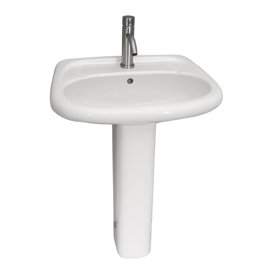 Shop Barclay Flora 32.5-in H White Vitreous China Pedestal Sink at ...