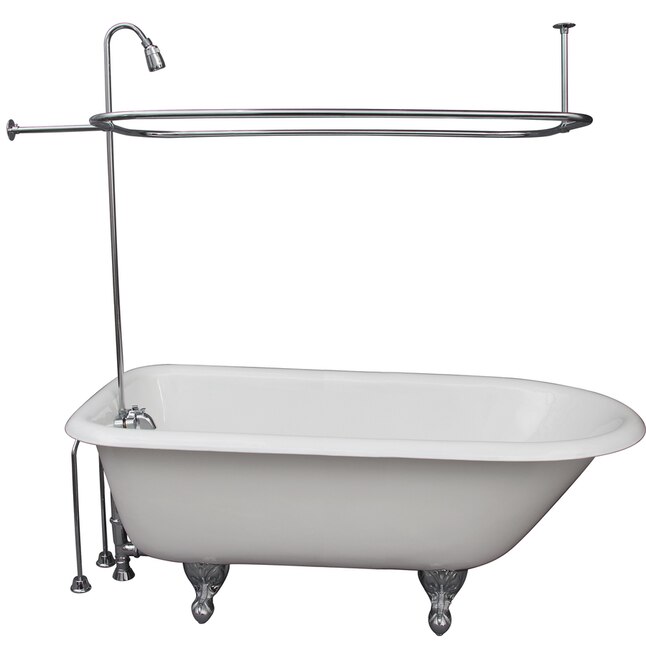 Barclay TKCTR60-CP3 30.5-in W x 60.75-in L Cast Iron Oval Back Center Drain