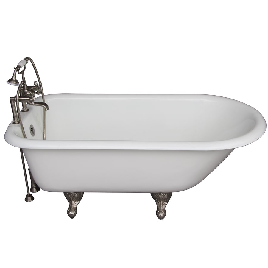 Barclay 68in White Cast Iron Oval Back Center Drain Clawfoot Bathtub