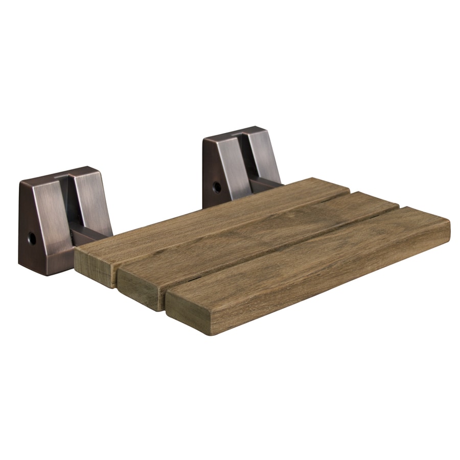 Barclay Oil Rubbed Bronze Teak Wall Mount Shower Seat At Lowes Com   028553131415 