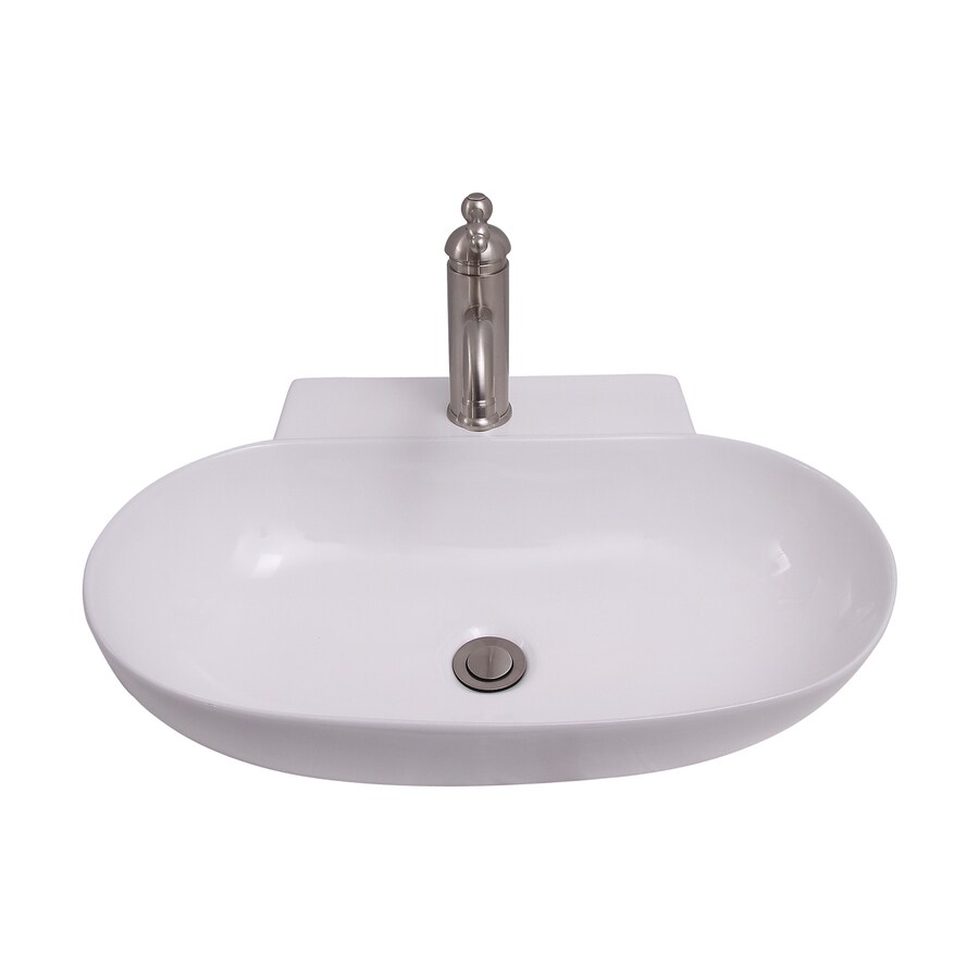 Barclay White Wallmount Oval Bathroom Sink at