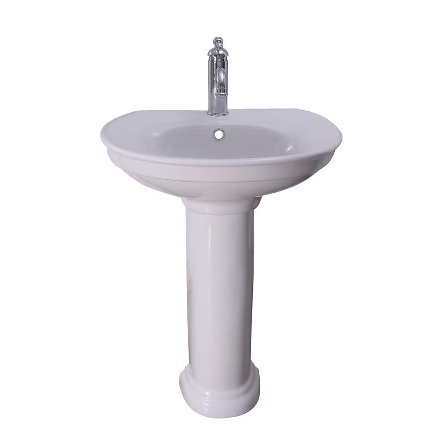 Barclay Carlson Pedestal Lavatory 31.875in H White Vitreous China Pedestal Sink Combo in the