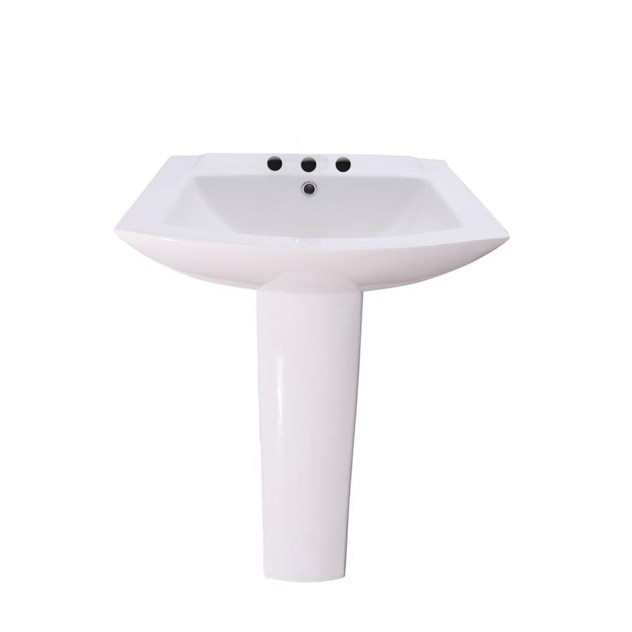 Barclay Burke Pedestal with 8in Widespread, Overflow, White in the