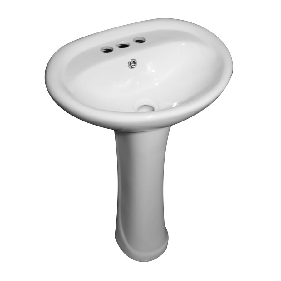 Barclay Ashley Pedestal Lavatory 32.125in H White Vitreous China Pedestal Sink Combo in the