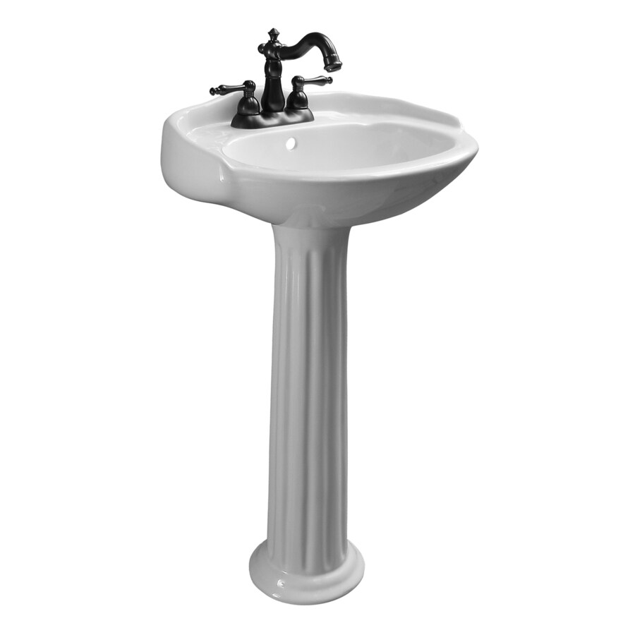 Barclay Silvi Pedestal Lavatory 35.5in H White Vitreous China Pedestal Sink Combo in the