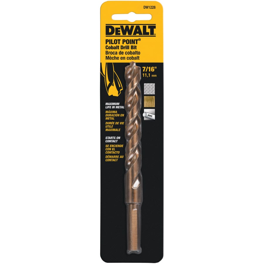 DEWALT DW1228 DW 7/16-IN COBALT DRILL BIT