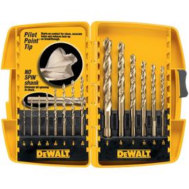 DEWALT 14-Piece Set Gold Ferrous Coated HSS Twist Drill Bit Set