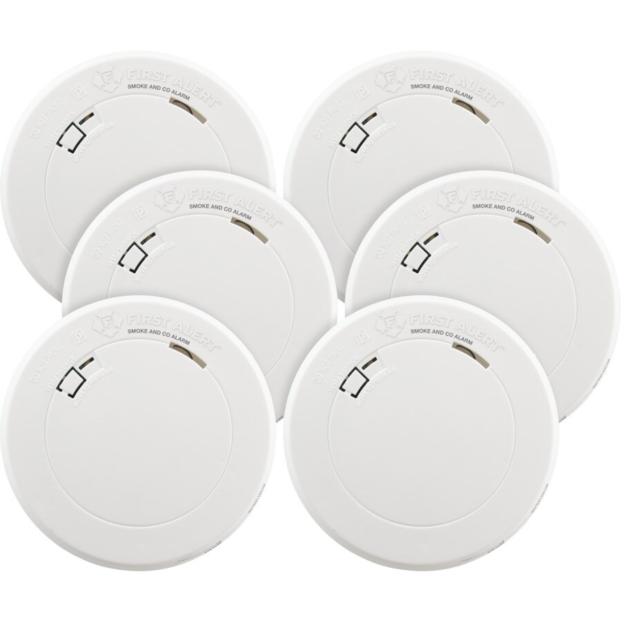 First Alert Brk 10 Year 6 Pack Battery Operated Combination Smoke And Carbon Monoxide Detector In The Combination Smoke Carbon Monoxide Detectors Department At Lowes Com