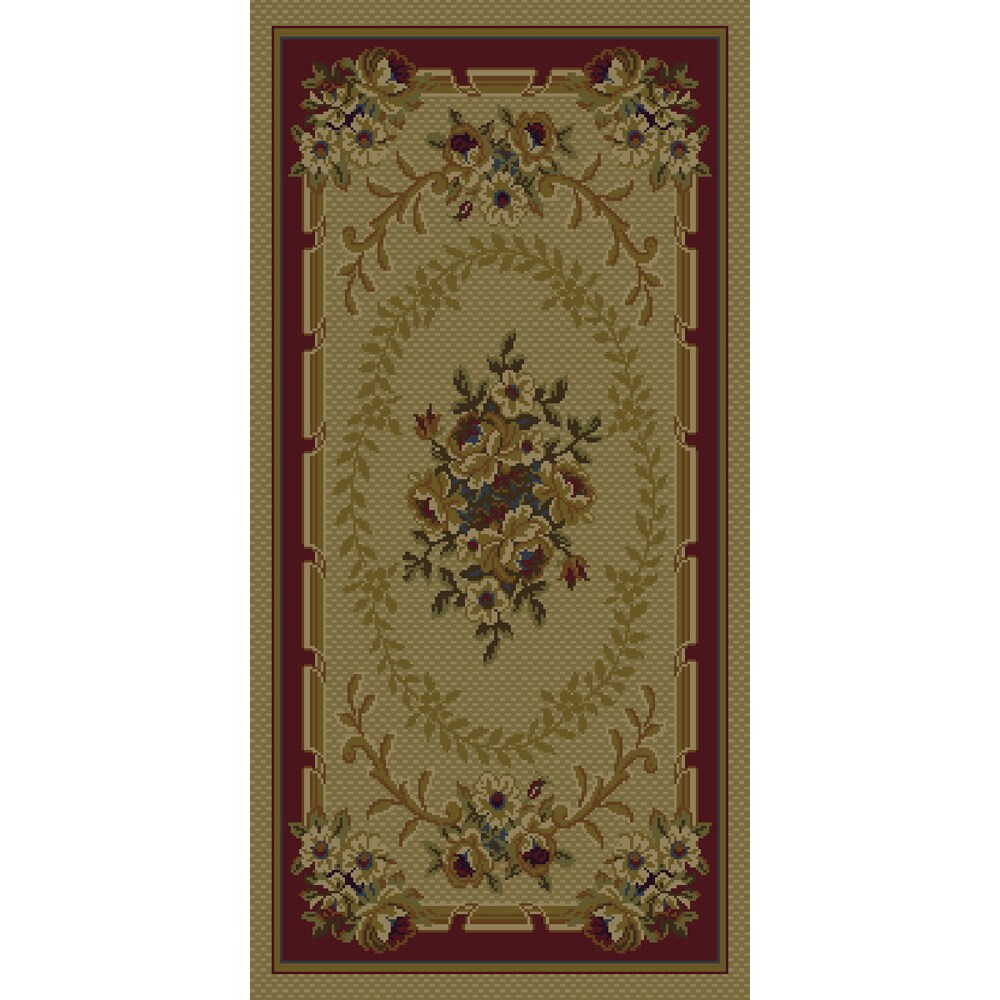 Beaulieu of America 2' x 4' Venetian Garden Sherry Red Woven Rug in the ...