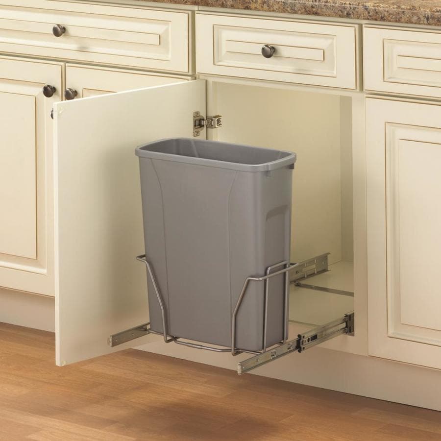 Knape Vogt 20 Quart Plastic Pull Out Trash Can At Lowes Com   029274303440 