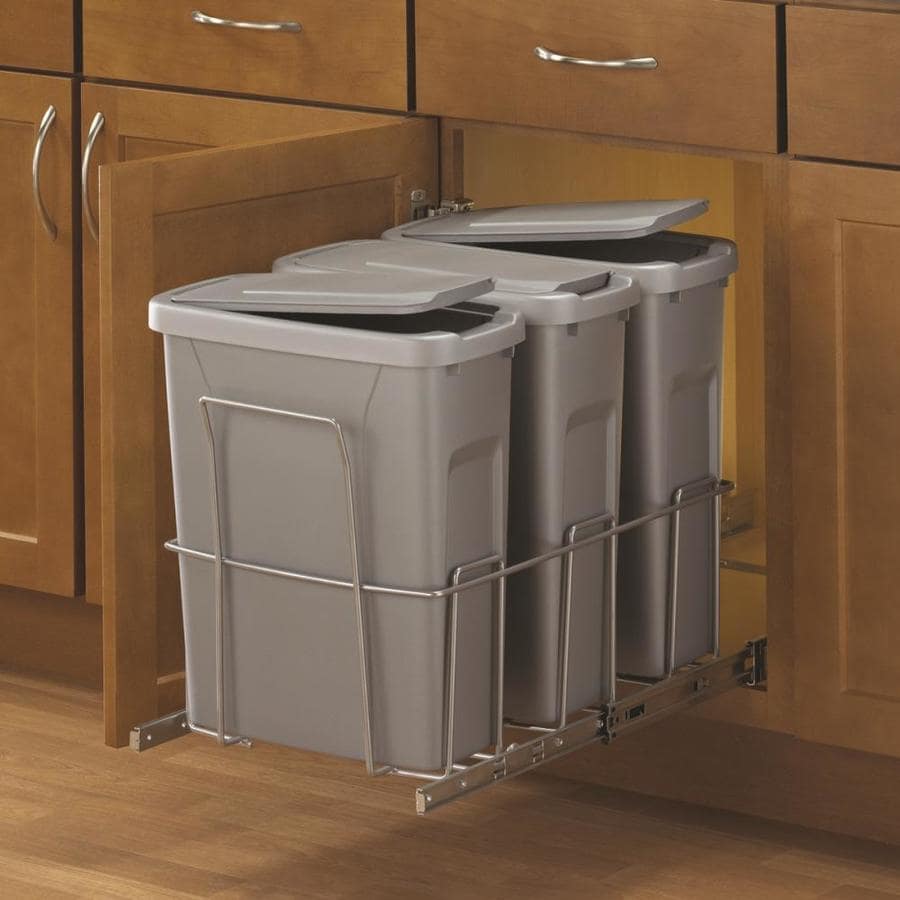 Knape And Vogt 20 Quart Plastic Pull Out Trash Can At