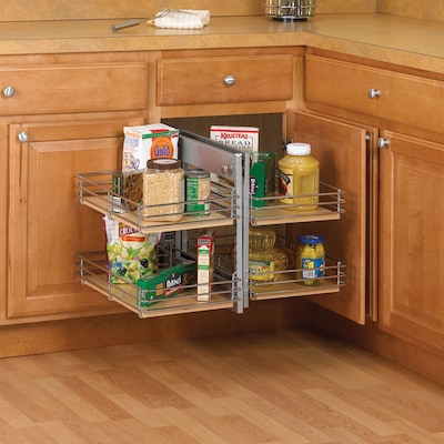 Knape Vogt 26 18 In W X 19 75 In H 4 Tier Pull Out Wood Cabinet