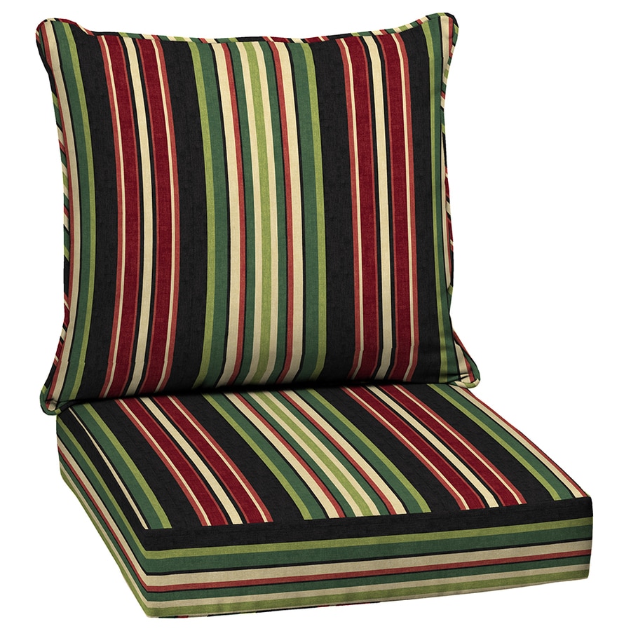 Garden Treasures 2 Piece Sanibel Stripe Deep Seat Patio Chair Cushion   029664014017 