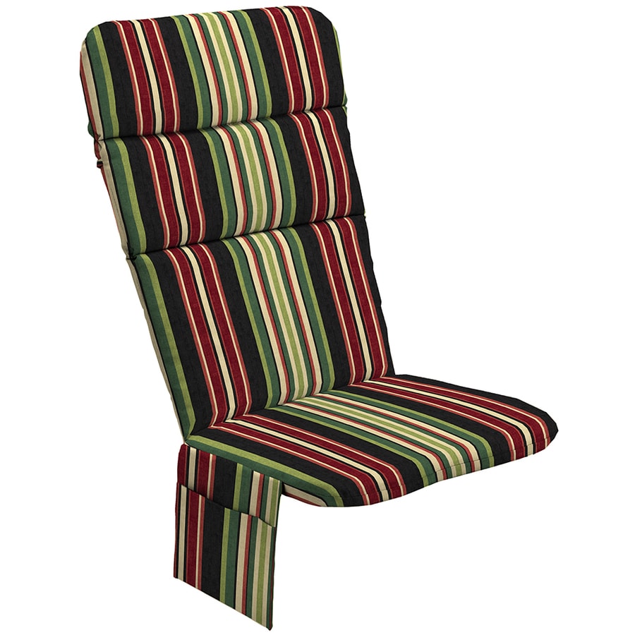 Garden Treasures Sanibel Black Stripe Standard Patio Chair Cushion