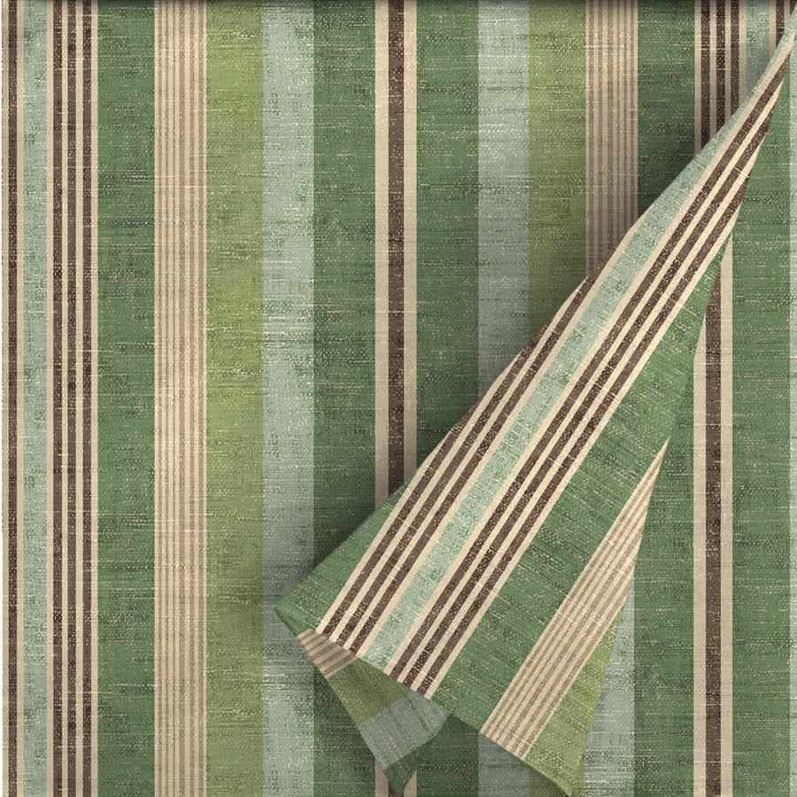 allen + roth 54in W Green Stripe Outdoor Fabric (BytheYard) in the