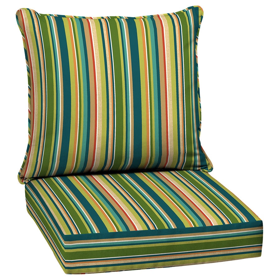 Shop Garden Treasures Bloomery Stripe Cushion for Deep Seat Chair at