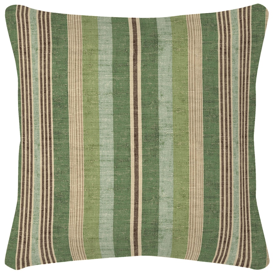 Shop Garden Treasures Green and Striped Square Throw Pillow Outdoor Decorative Pillow at Lowes.com