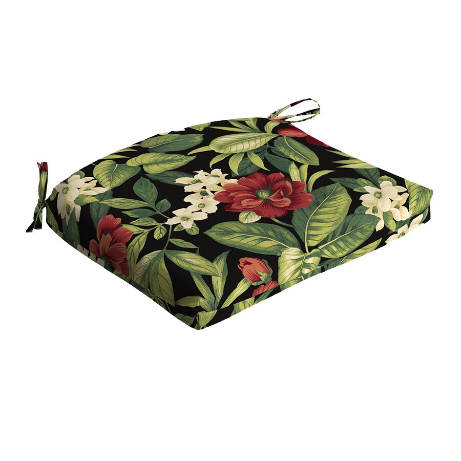 Garden Treasures 1Piece Sanibel Black Tropical Seat Pad at