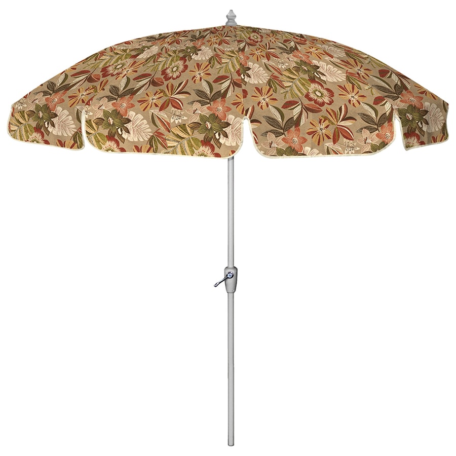 7 Ft 6 In Round Brown Patio Umbrella With Tilt And Crank At Lowes Com