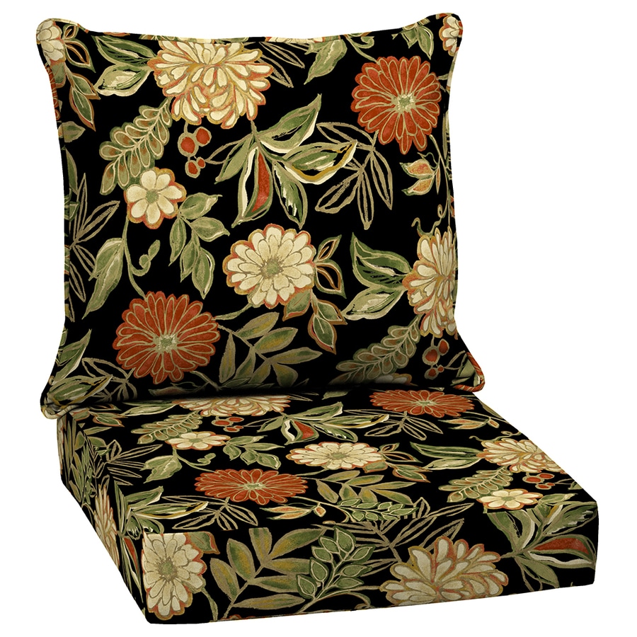 Outdoor Patio Cushions - Aloha Black Floral Outdoor High Back Chair