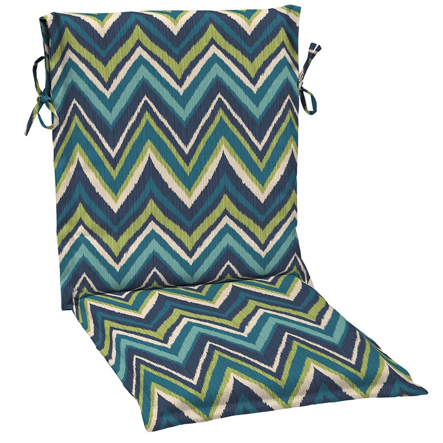 Garden Treasures Blue Flame Stitch Garden Treasures Blue Flame Stitch Geometric Standard Patio Chair Cushion