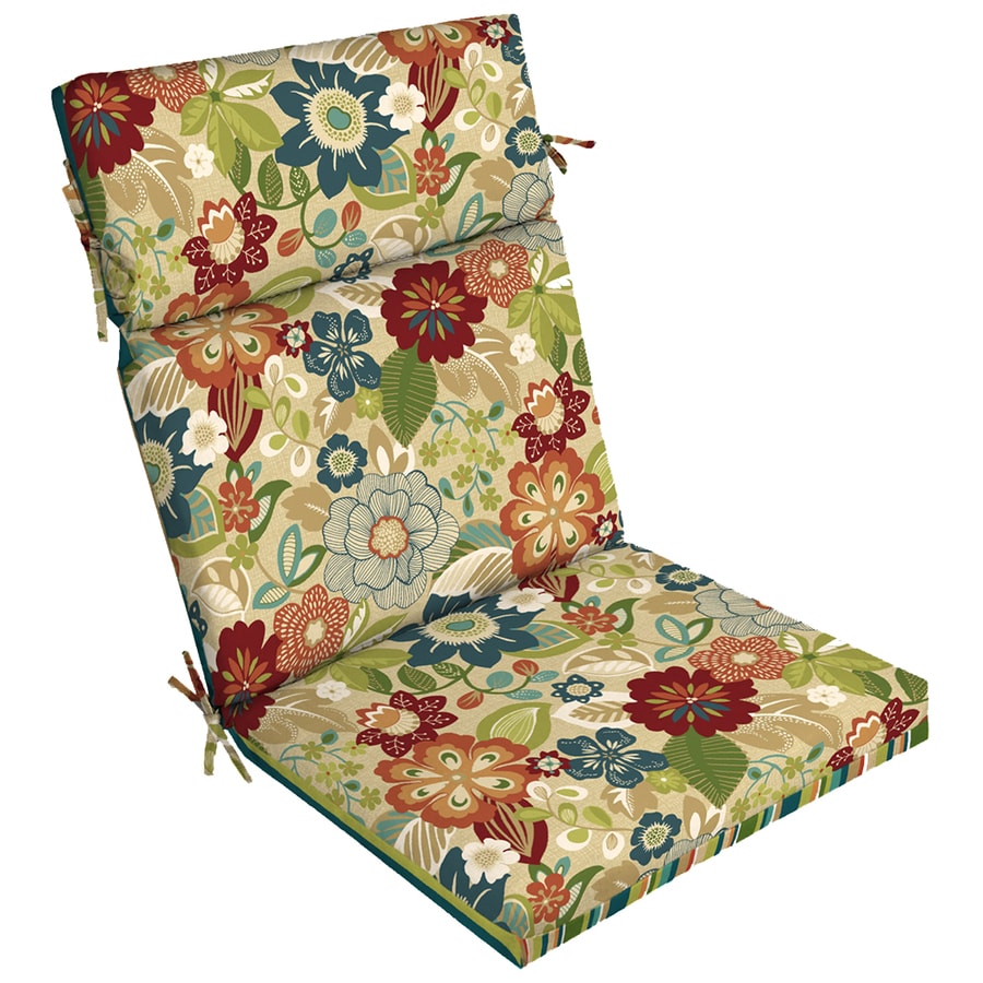 Shop Garden Treasures Bloomery Floral Standard Patio Chair Cushion at