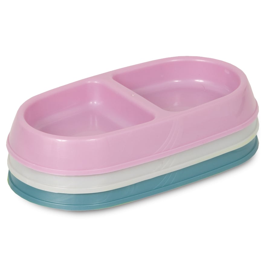 Aspen Pet Multicolor Plastic Double Basin Cat Bowl at Lowes.com